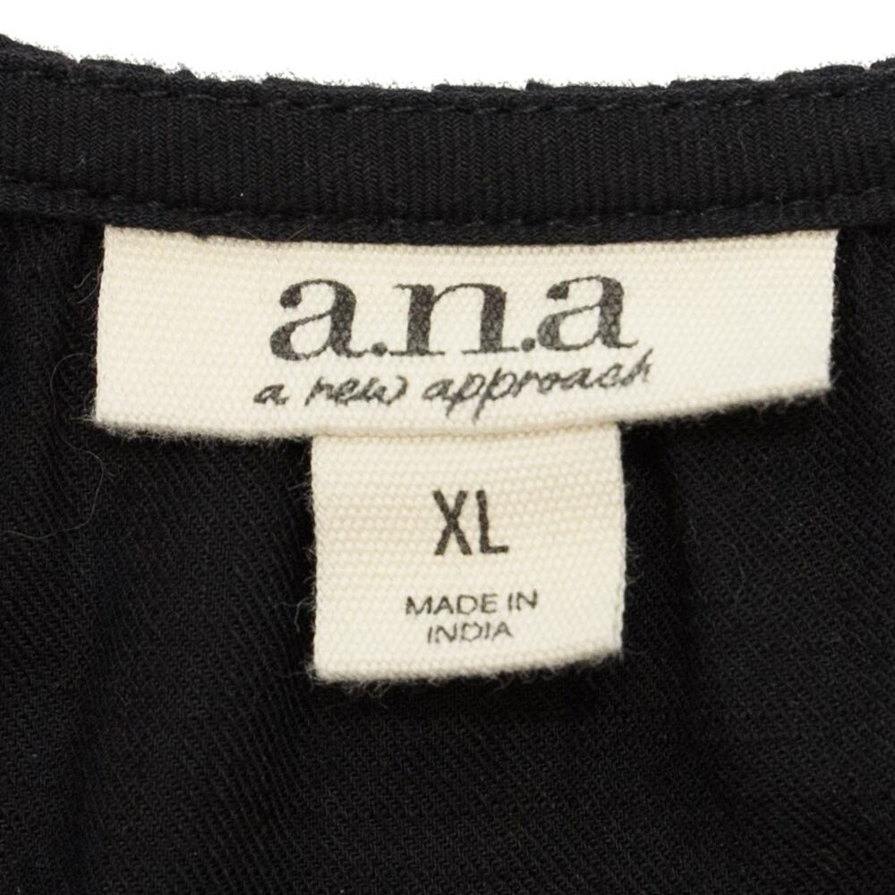 a.n.a Square-Neck Tiered Black Midi Dress With Pockets Size XL - Picture 10 of 14